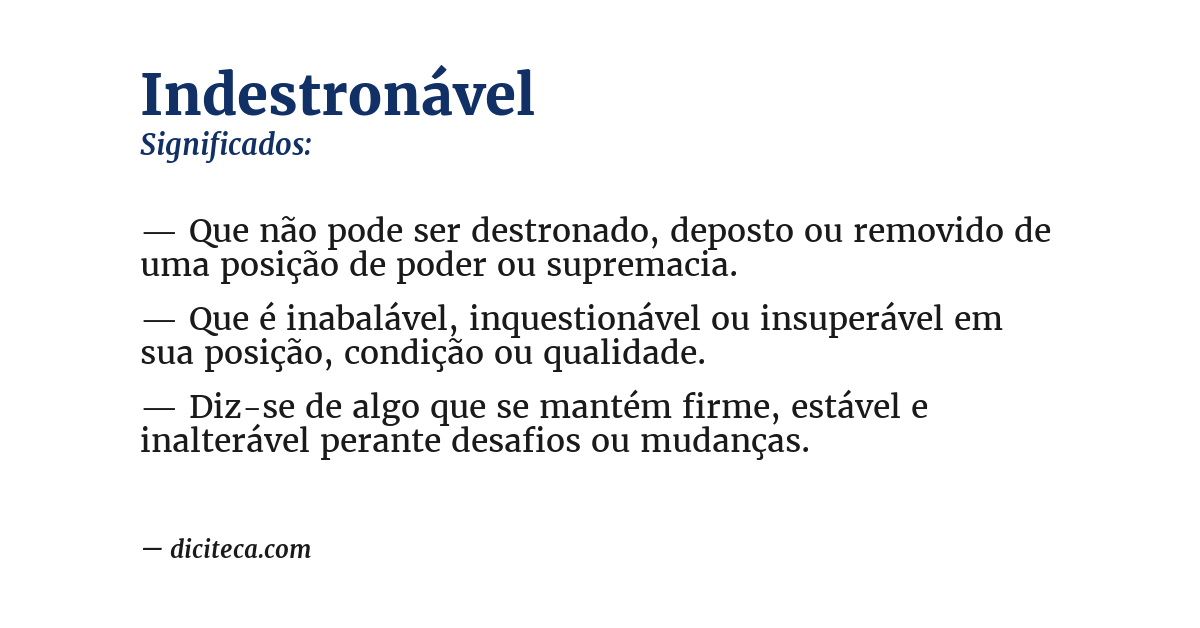 Significado de indestronável