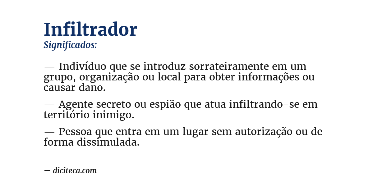 Significado de infiltrador