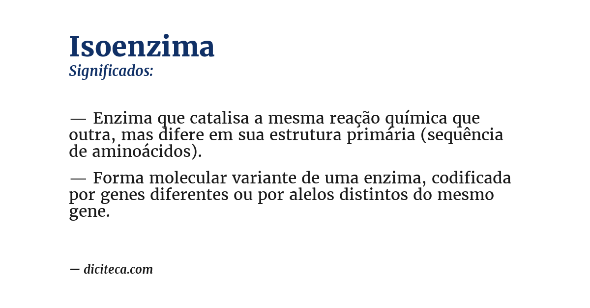 Significado de isoenzima
