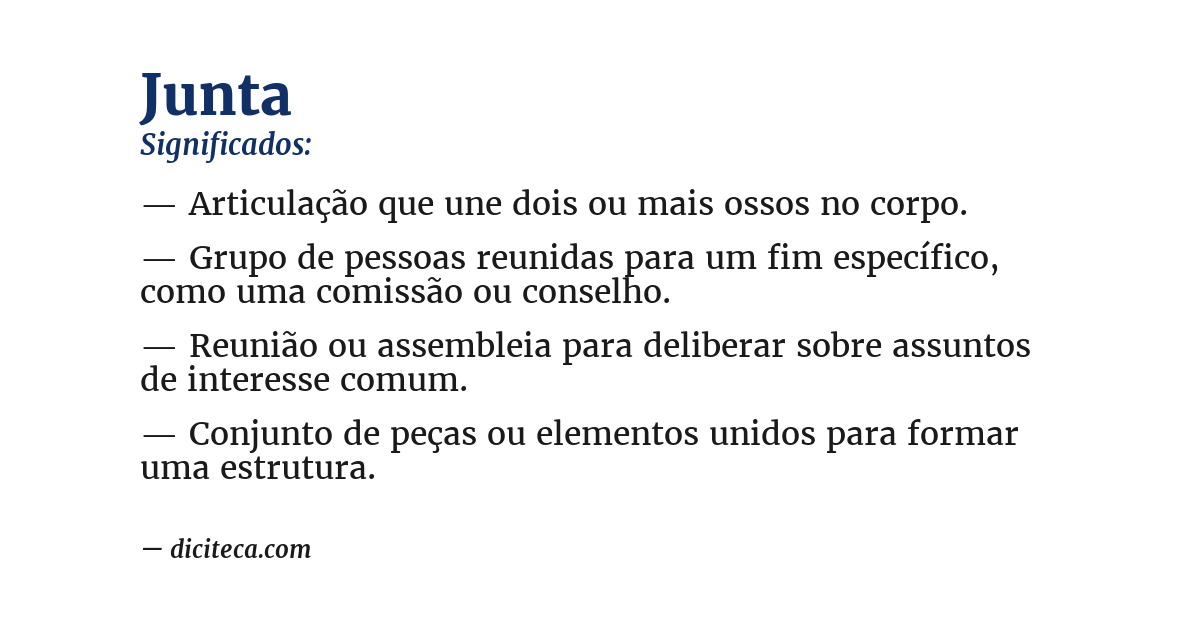 Significado de junta