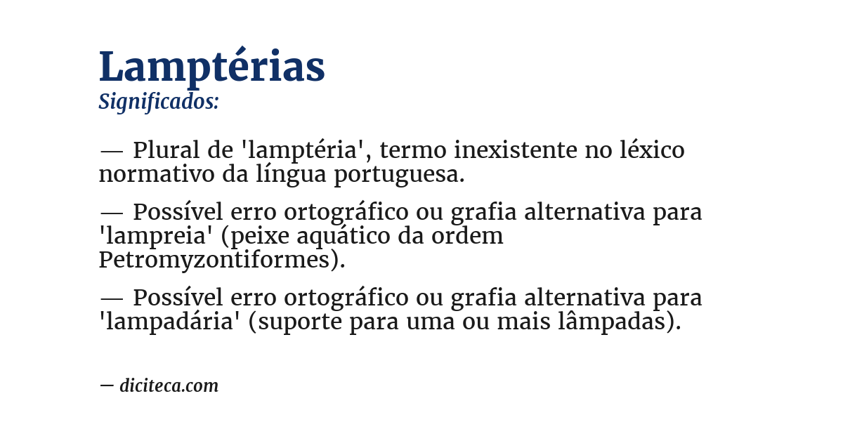 Significado de lamptérias