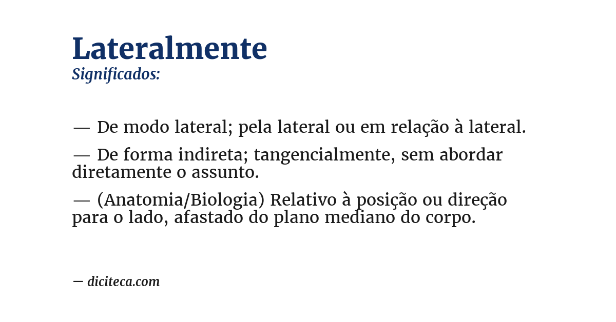 Significado de lateralmente