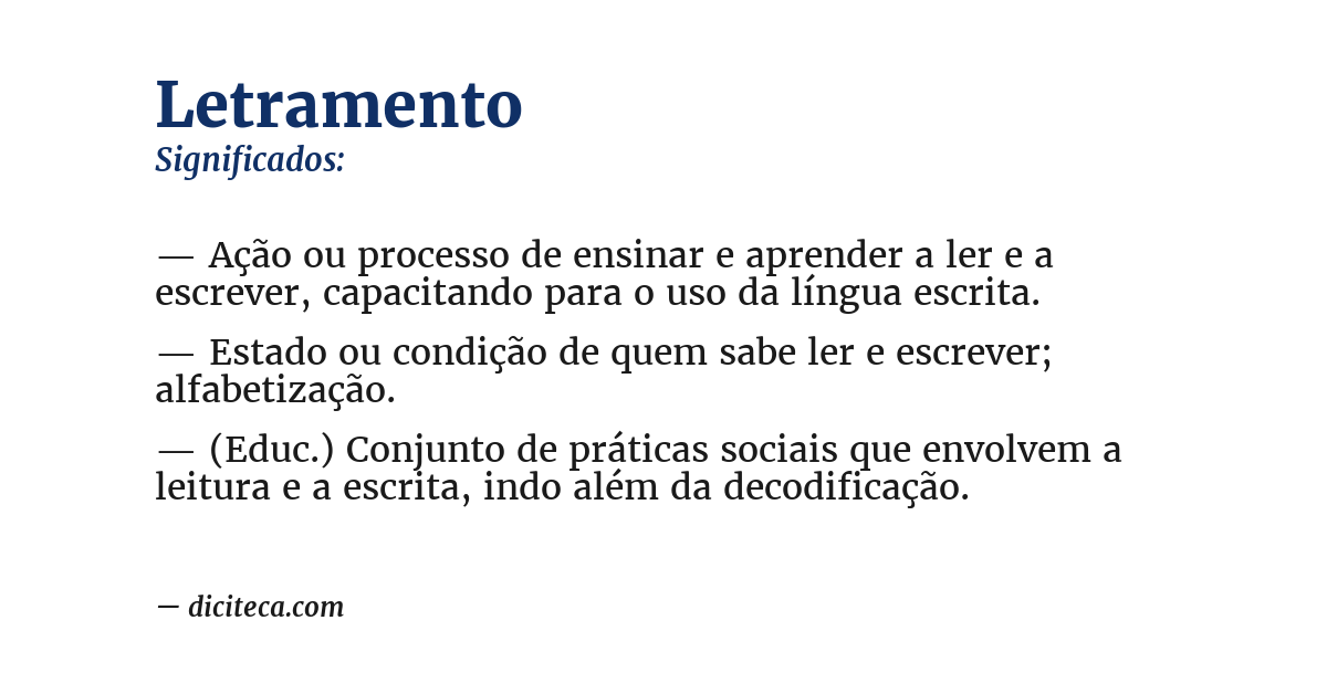 Significado de letramento