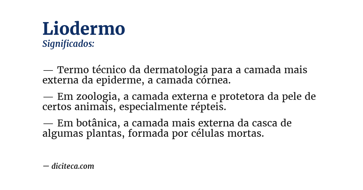 Significado de liodermo