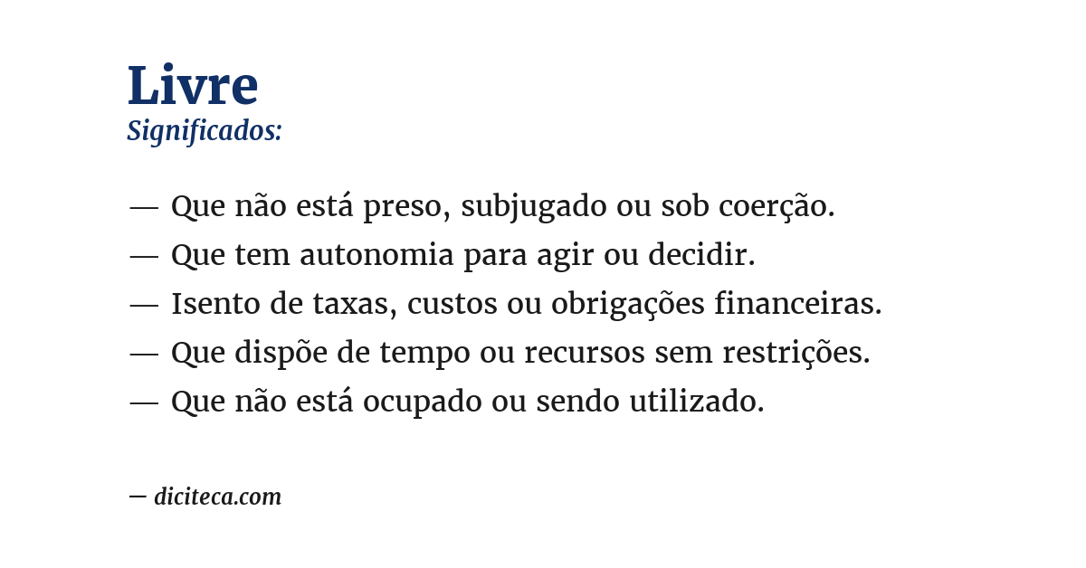 Significado de livre