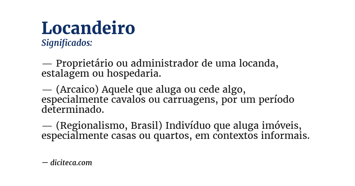 Significado de locandeiro