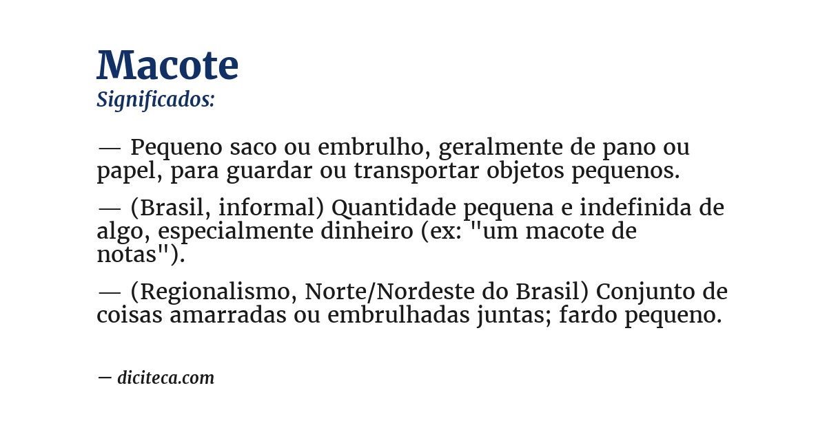 Significado de macote