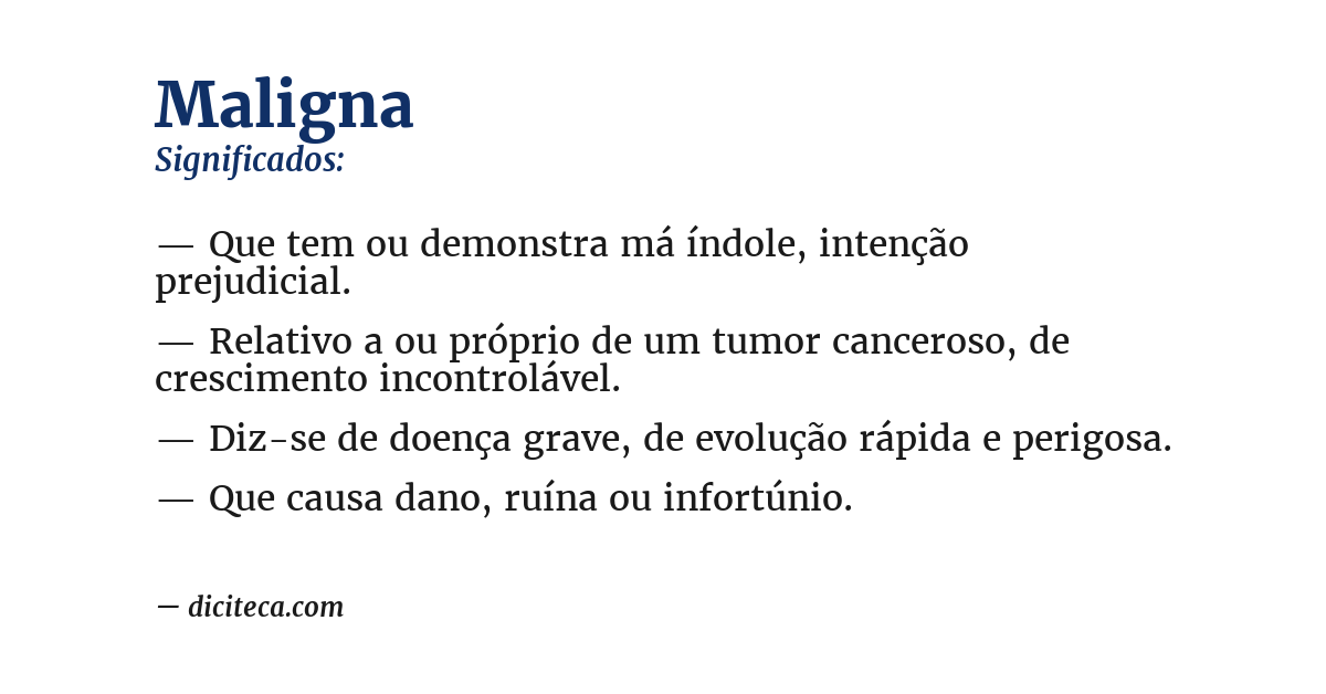 Significado de maligna