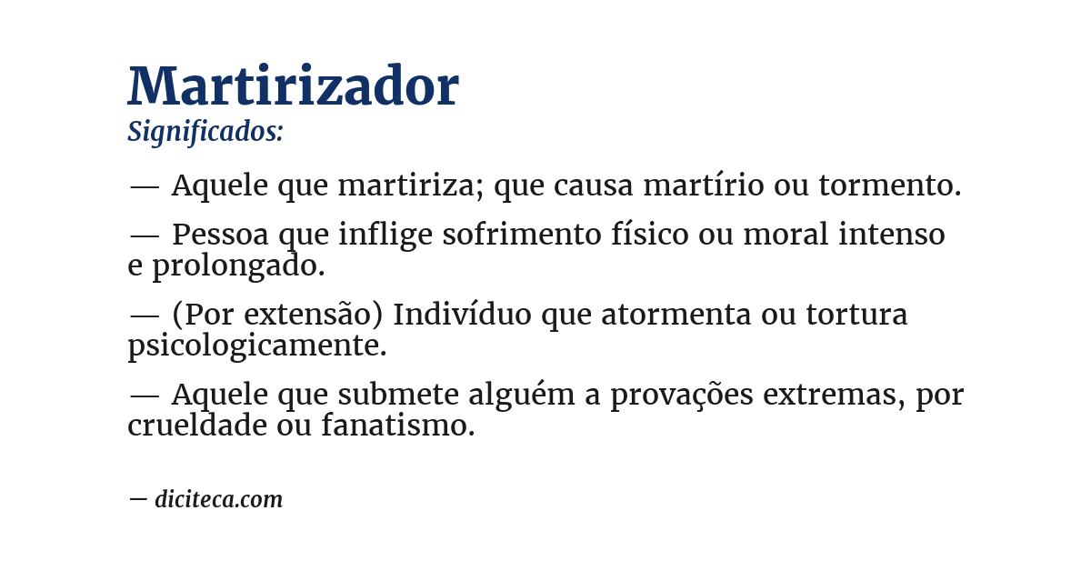 Significado de martirizador