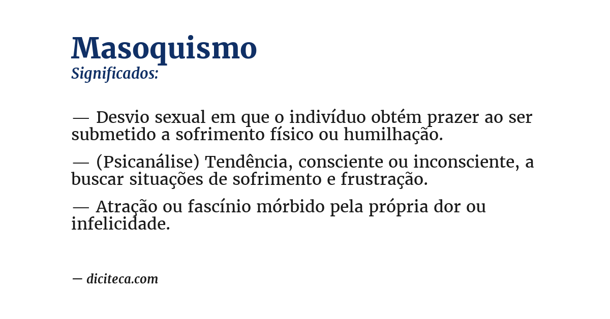 Significado de masoquismo