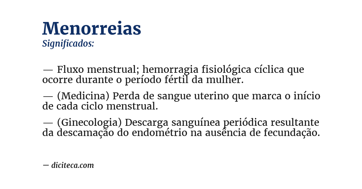 Significado de menorreias