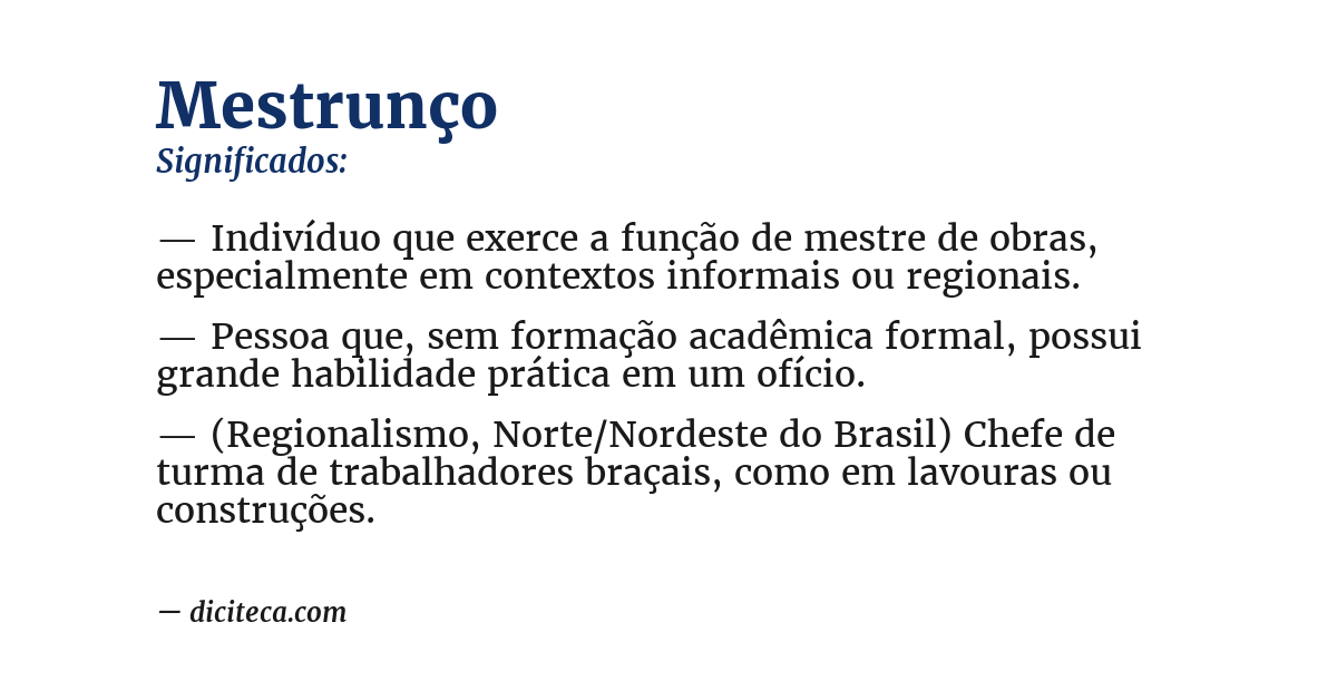 Significado de mestrunço
