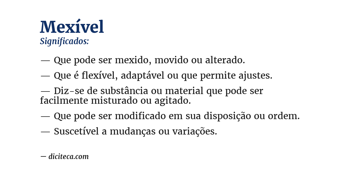 Significado de mexível