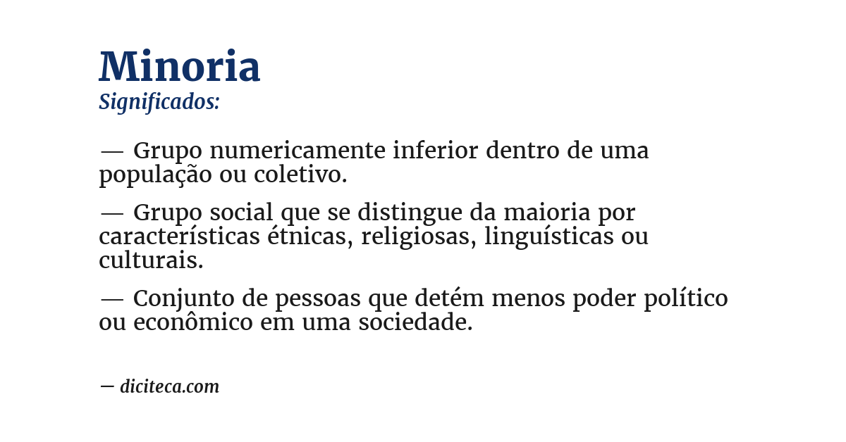 Significado de minoria