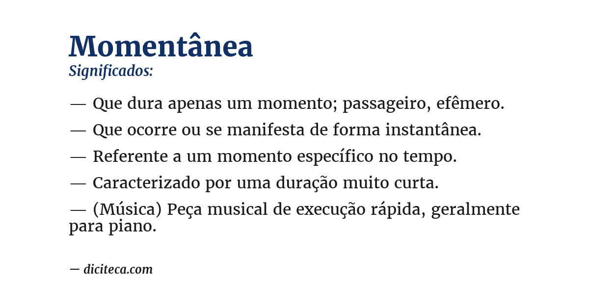 Significado de momentânea