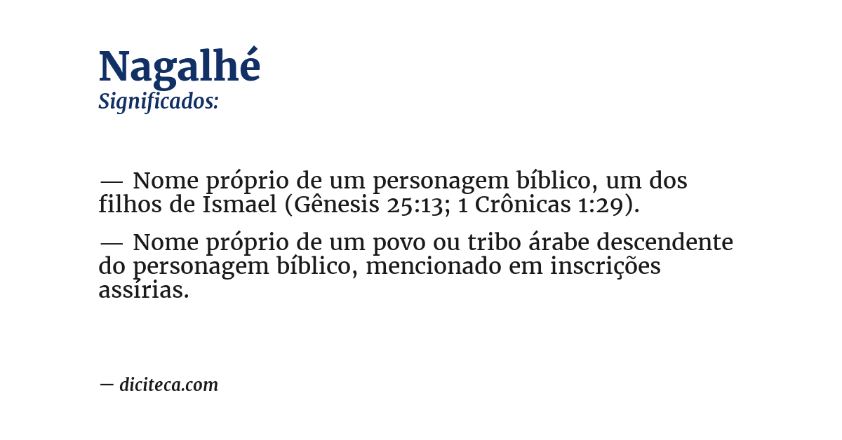 Significado de nagalhé