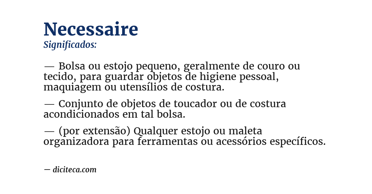 Significado de necessaire