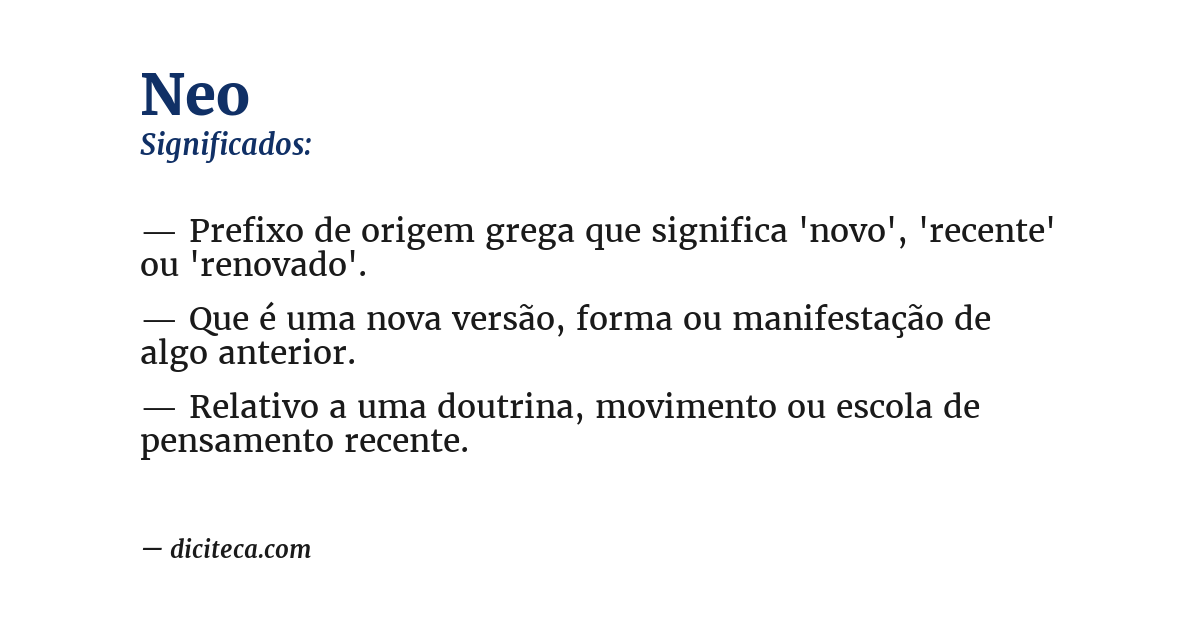 Significado de neo
