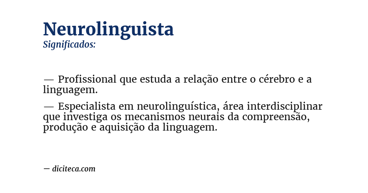 Significado de neurolinguista