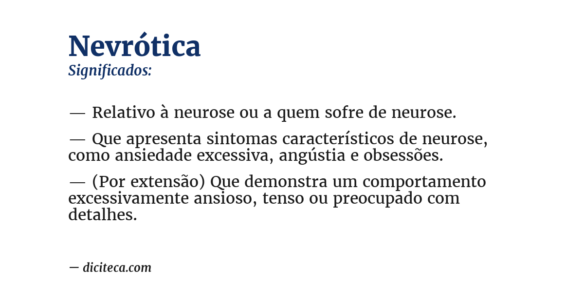 Significado de nevrótica