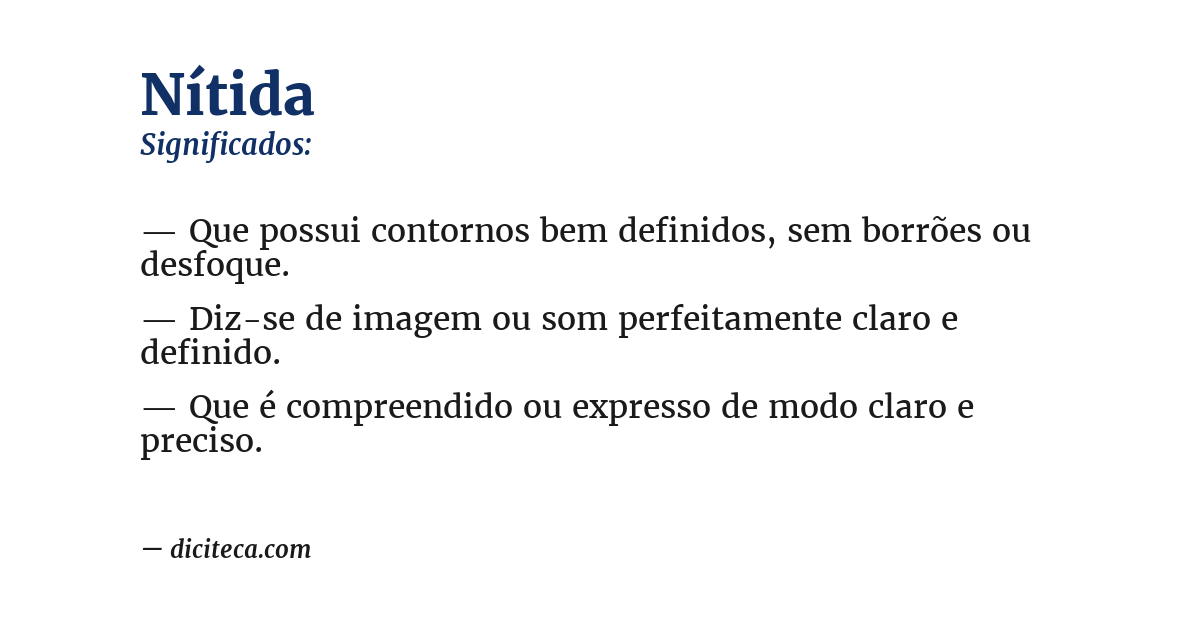 Significado de nítida