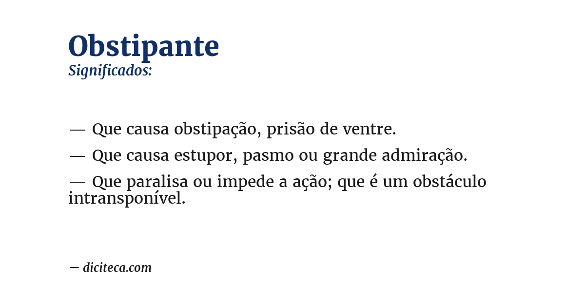 Significado de obstipante