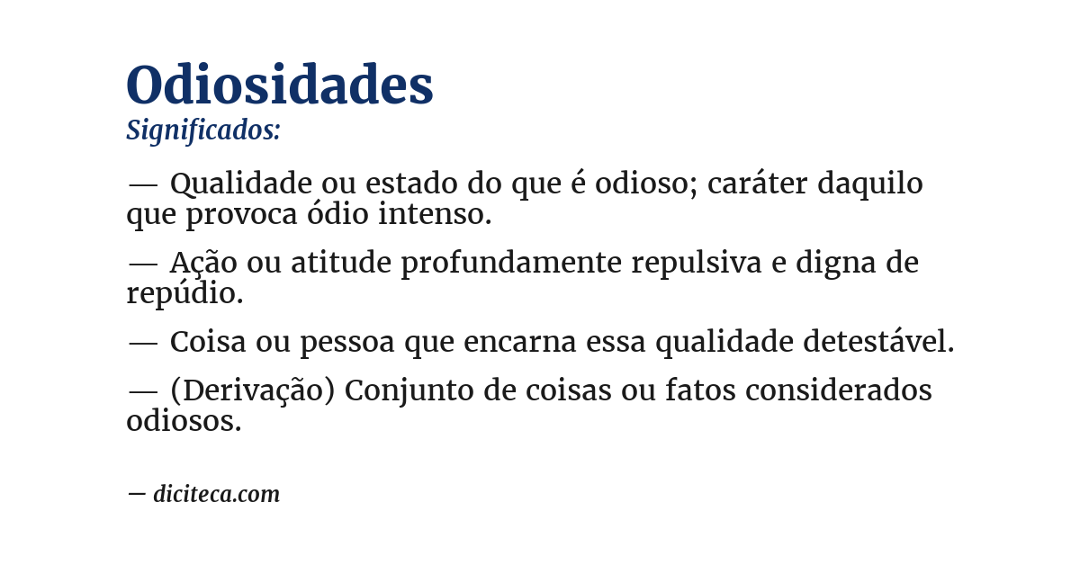 Significado de odiosidades