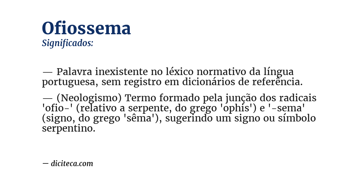 Significado de ofiossema