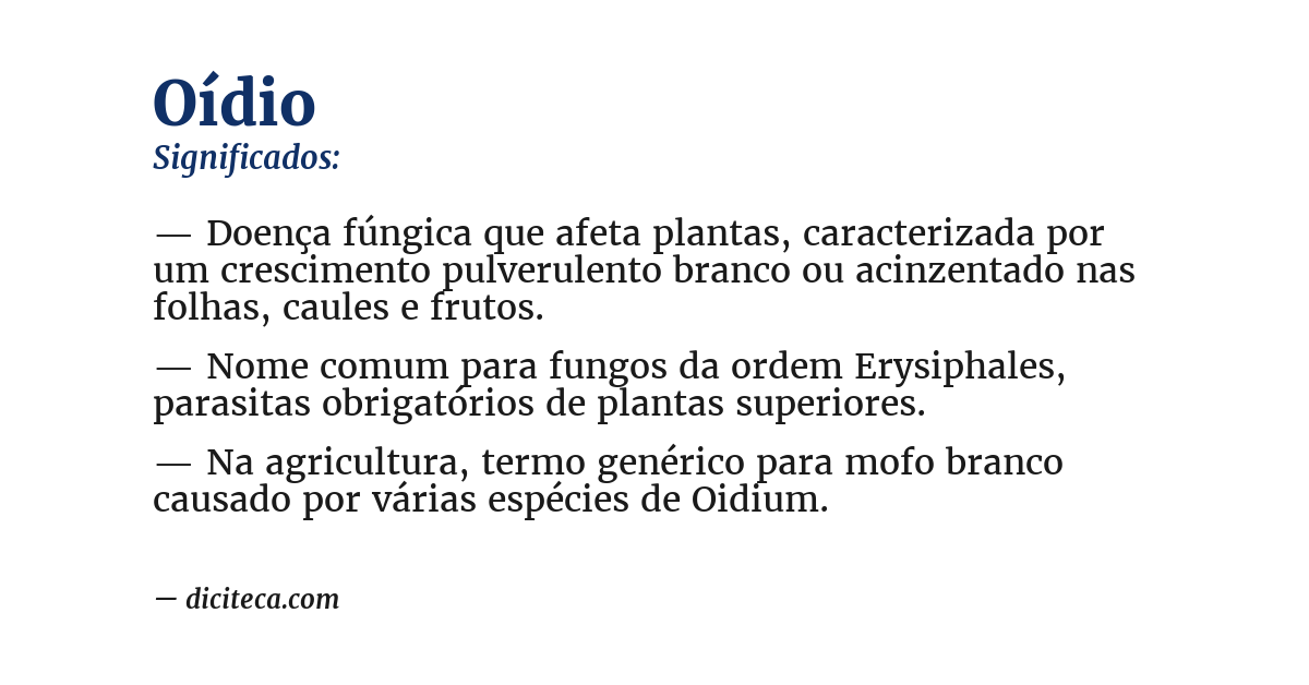 Significado de oídio