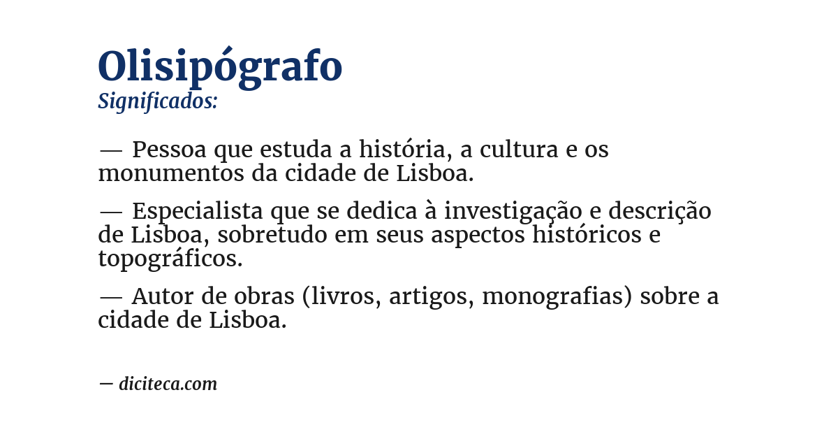 Significado de olisipógrafo