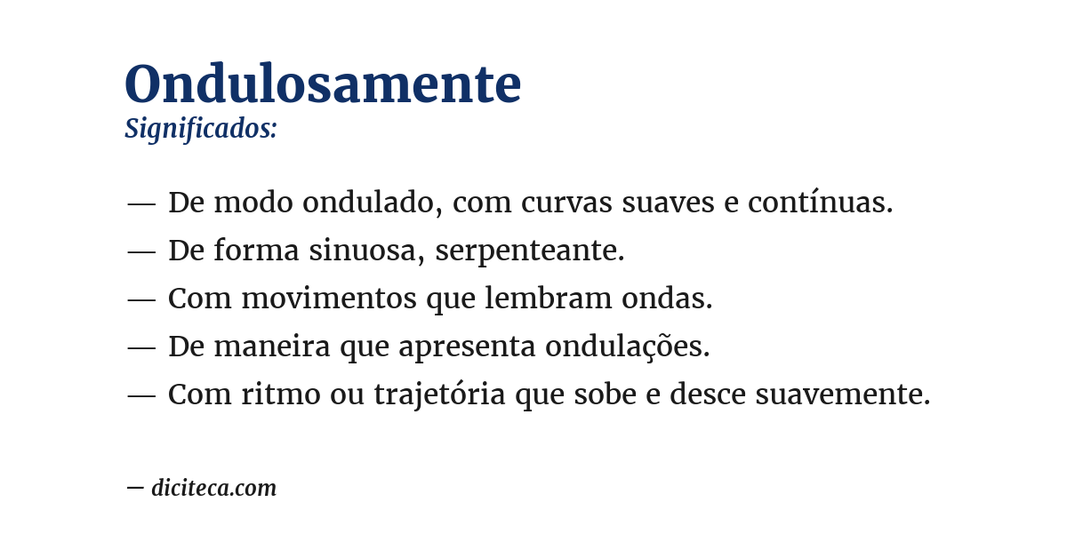Significado de ondulosamente
