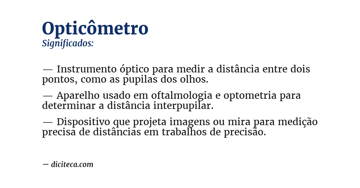 Significado de opticômetro