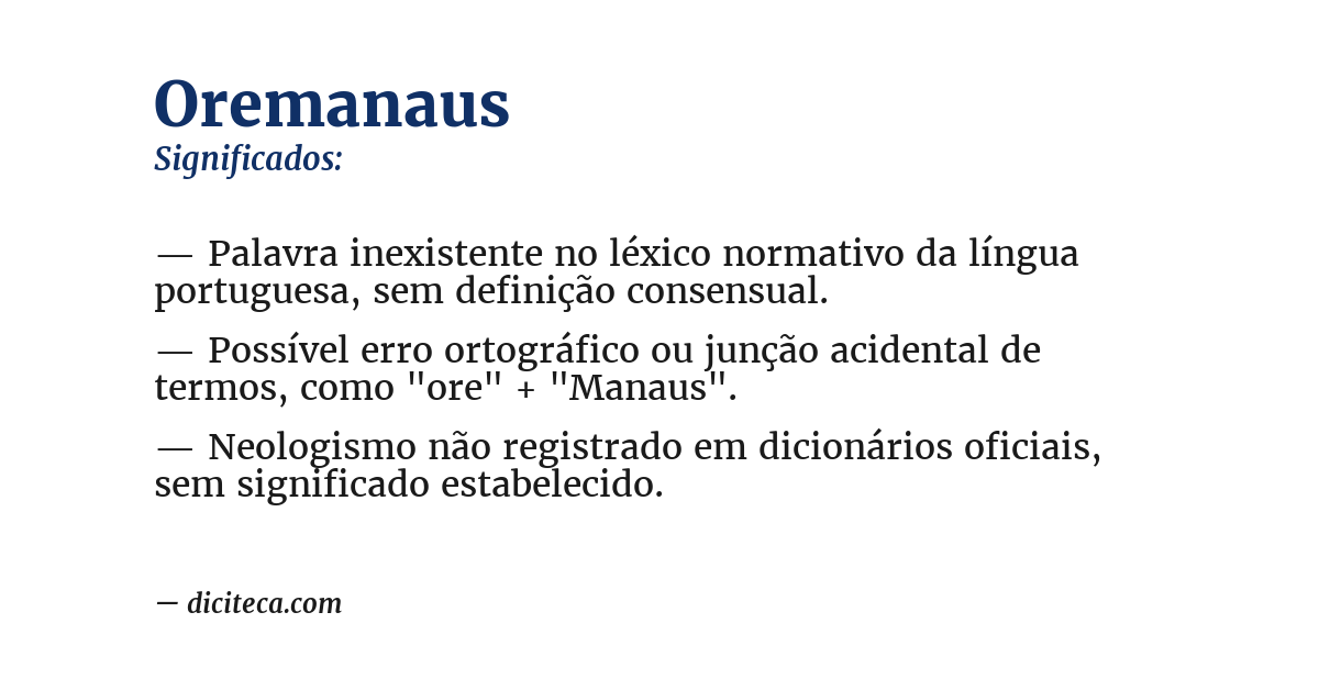 Significado de oremanaus