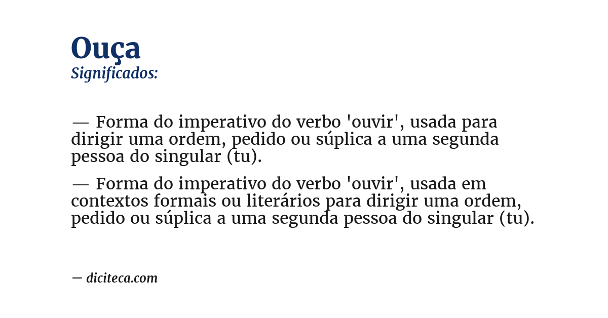Significado de ouça