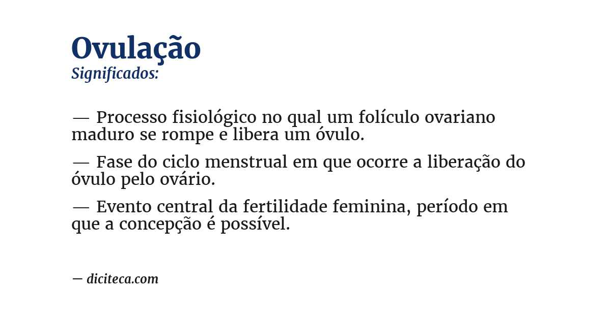 Significado de ovulação