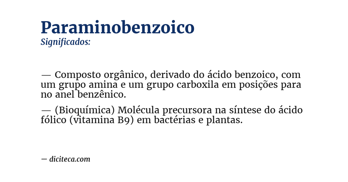 Significado de paraminobenzoico