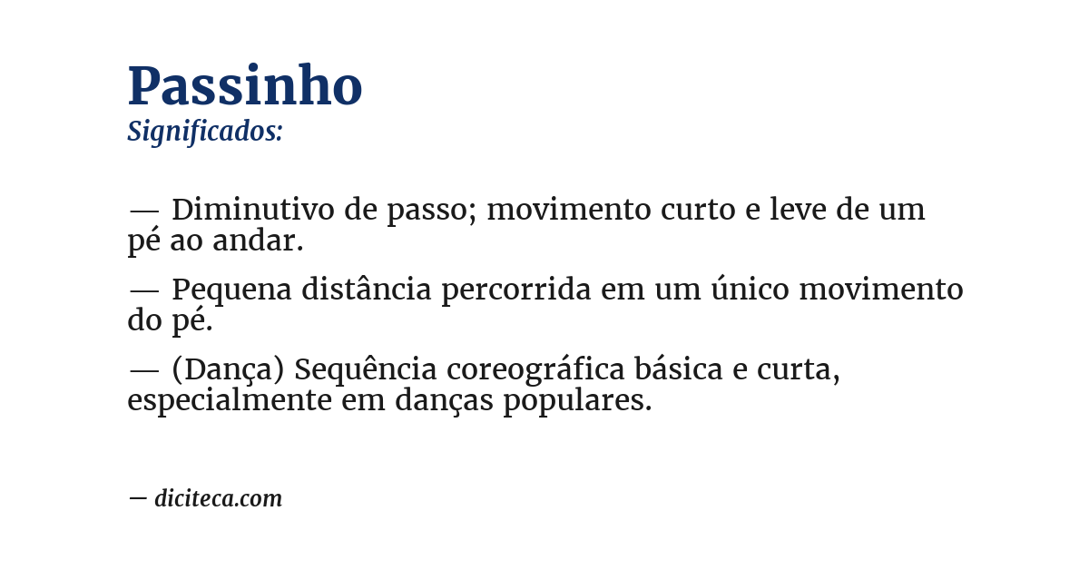 Significado de passinho