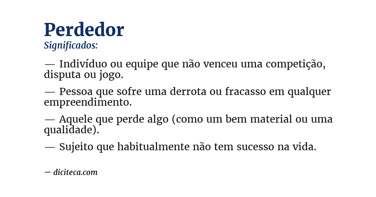 Significado de perdedor