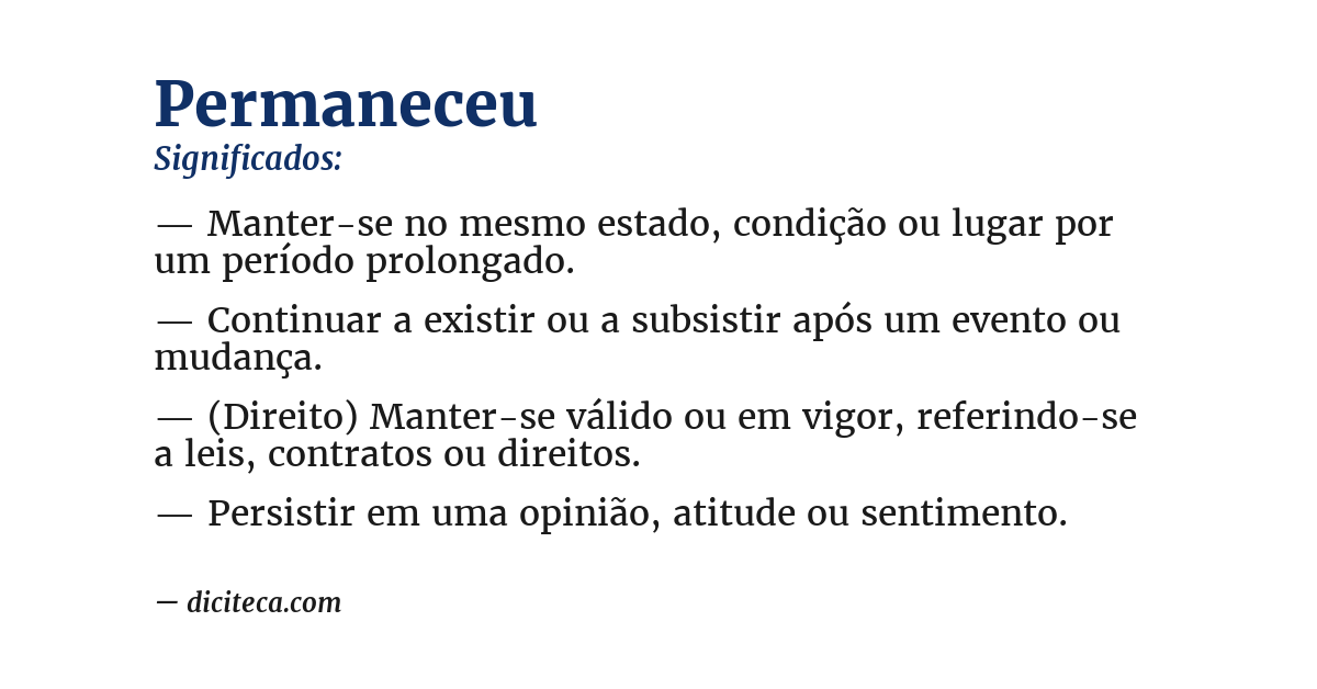 Significado de permaneceu