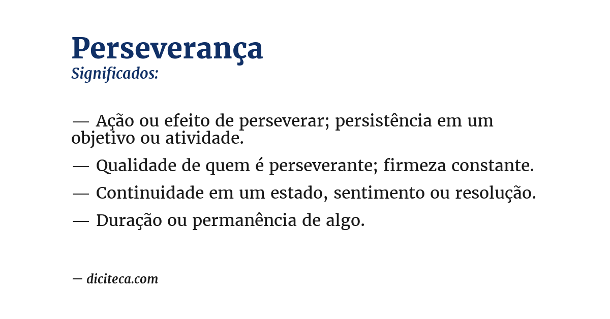 Significado de perseverança