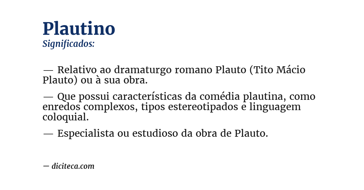 Significado de plautino