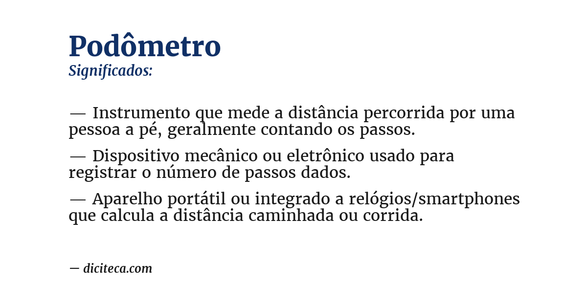 Significado de podômetro