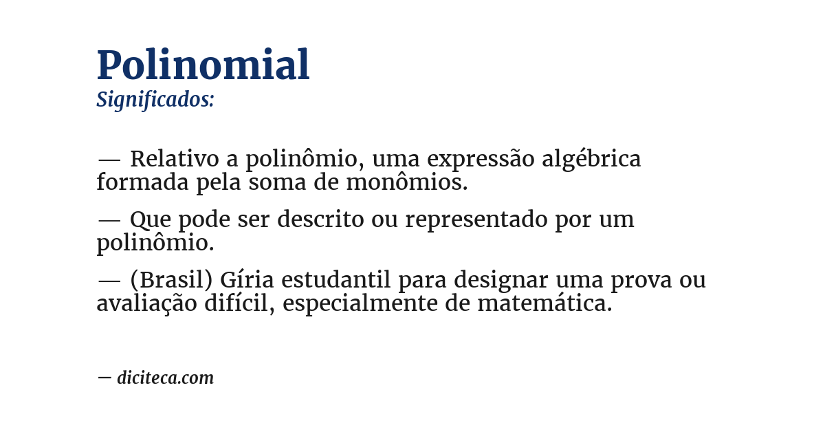 Significado de polinomial