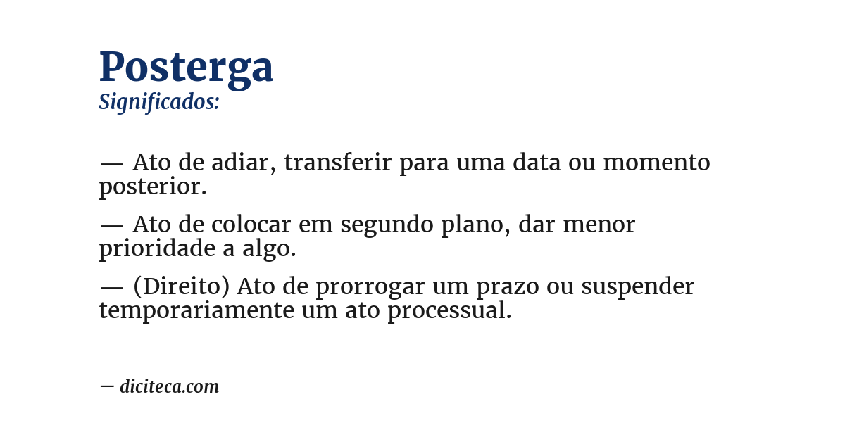 Significado de posterga