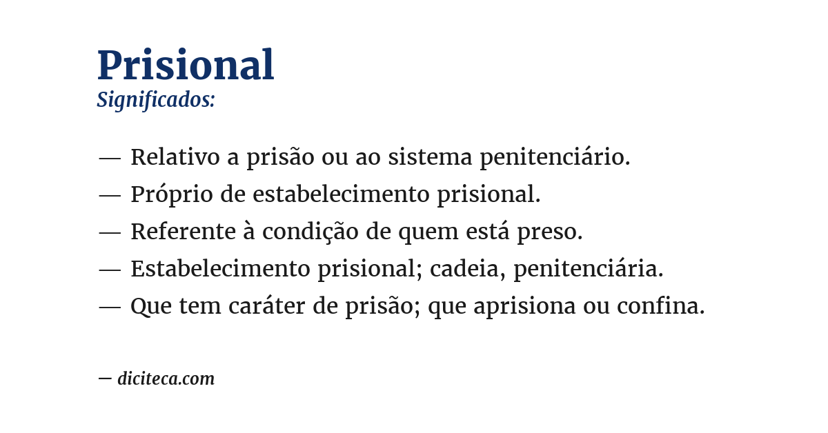 Significado de prisional