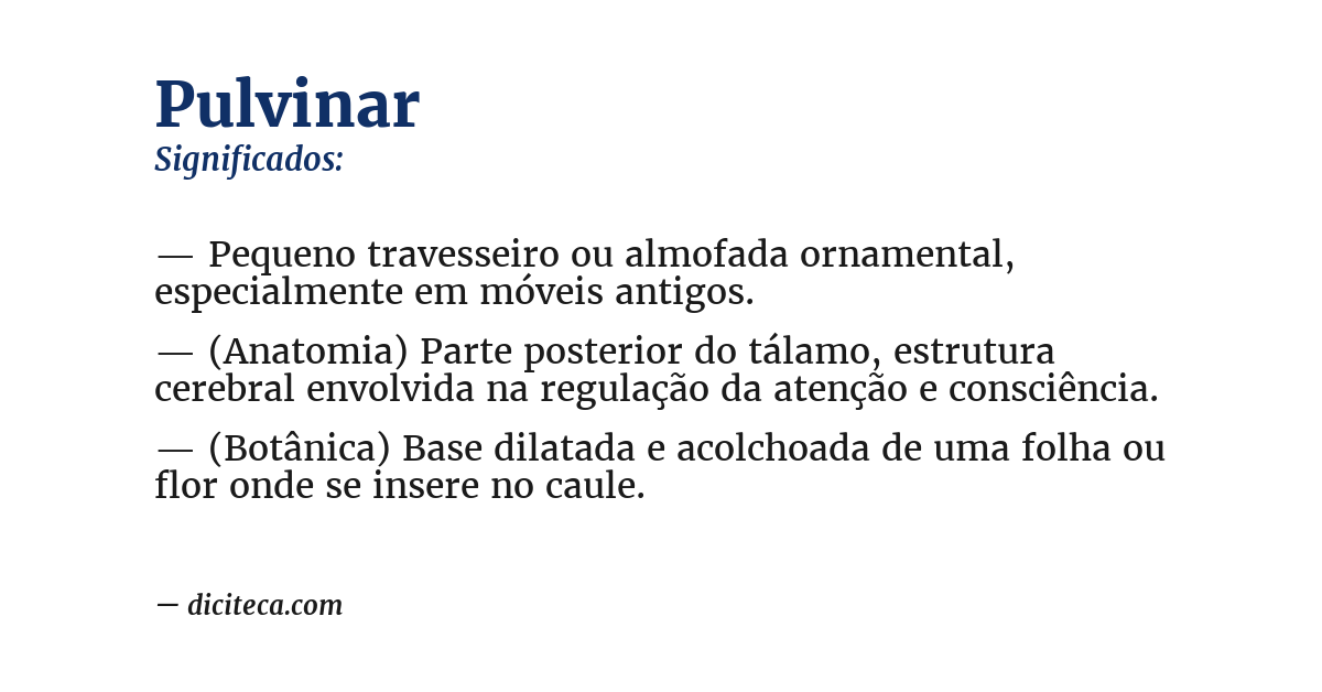 Significado de pulvinar