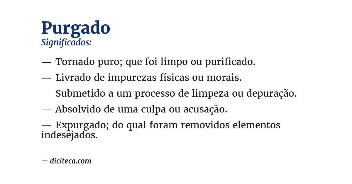 Significado de purgado