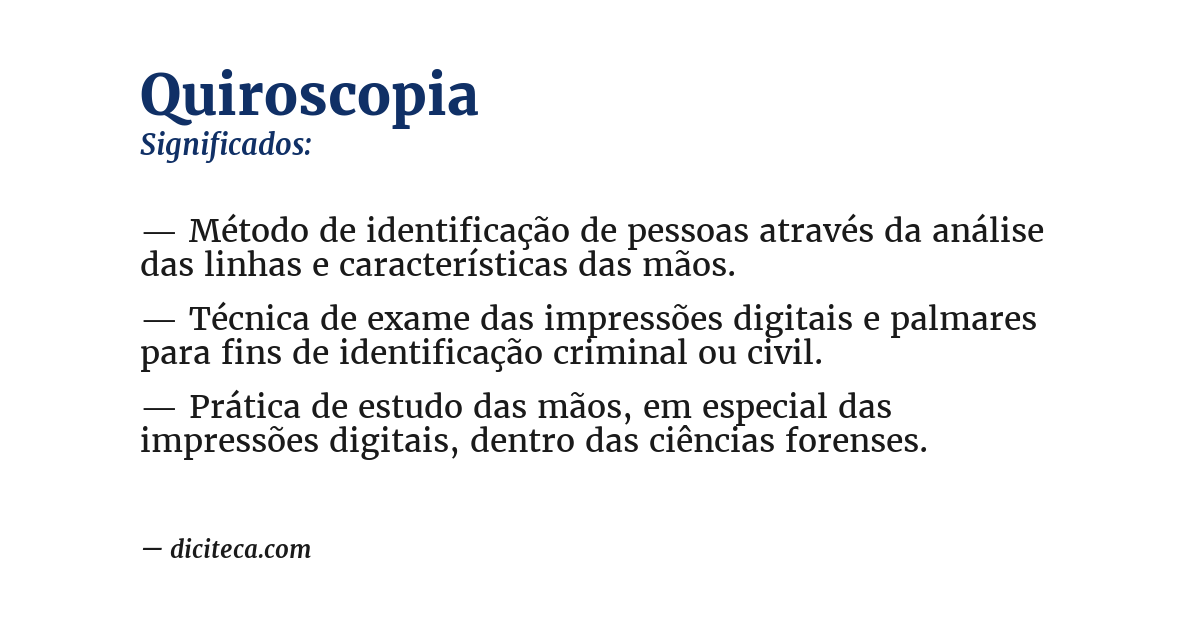 Significado de quiroscopia