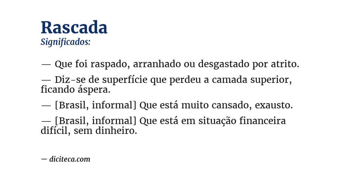 Significado de rascada