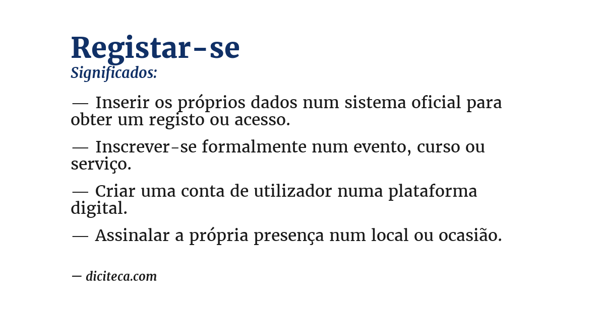 Significado de registar-se